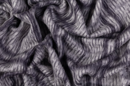 Checked Italian Alpaca Wool Coating - Gray / Purple