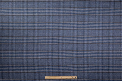 Checked Italian Baby Alpaca Coating - Blue