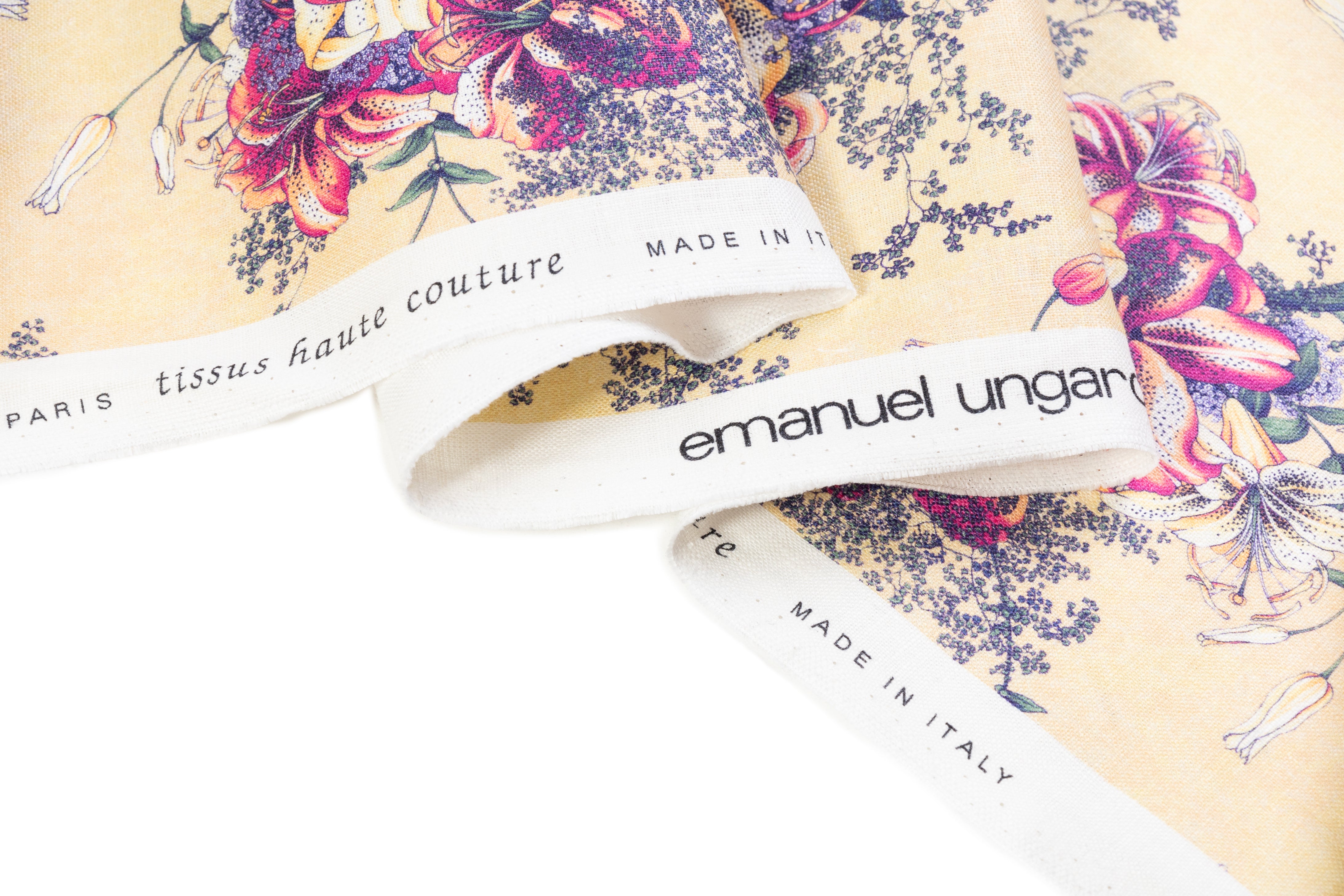 Emanuel Ungaro - Floral Italian Linen - Yellow / Fuchsia