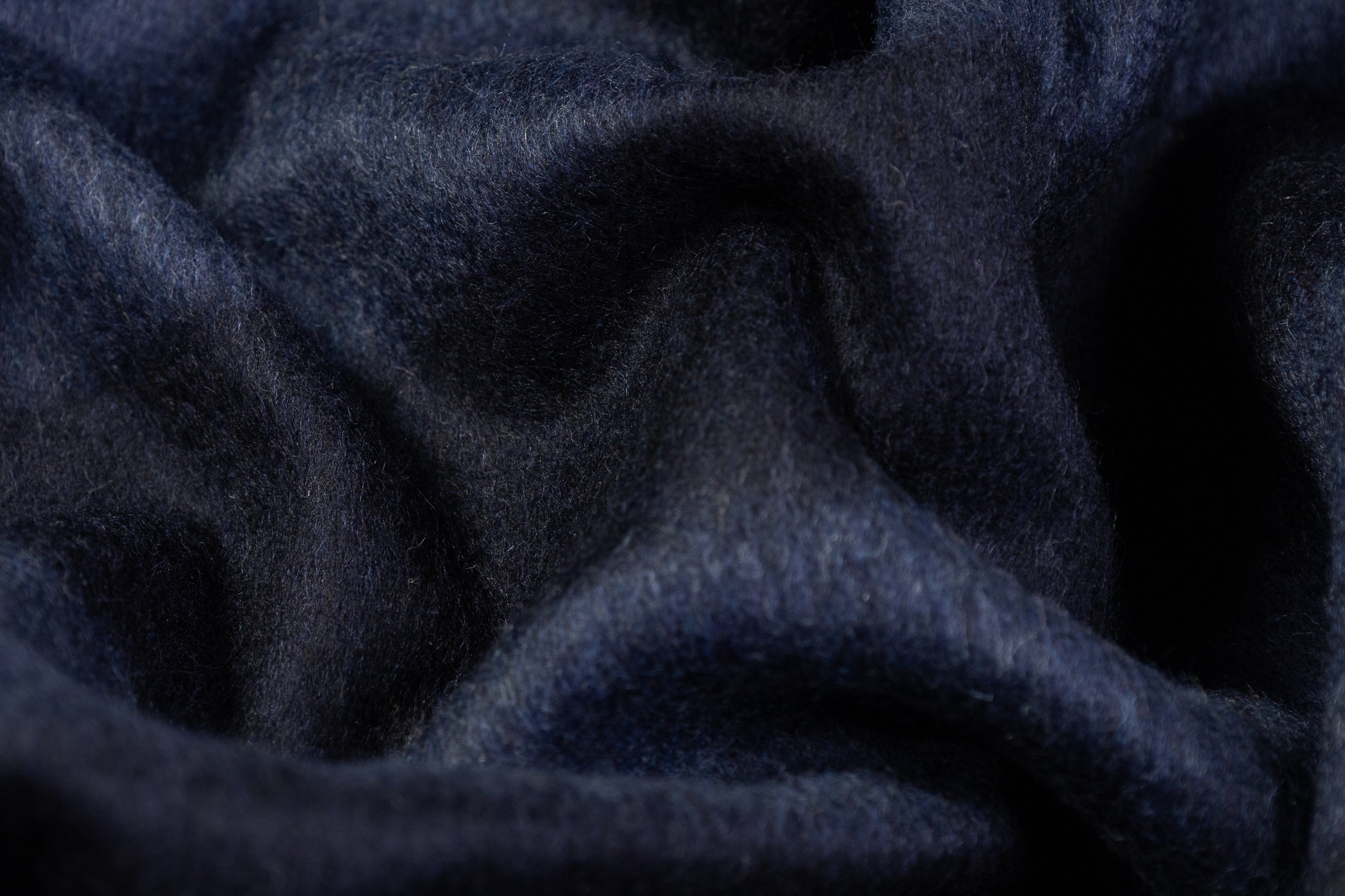 Striped Italian Wool Blend Coating - Navy