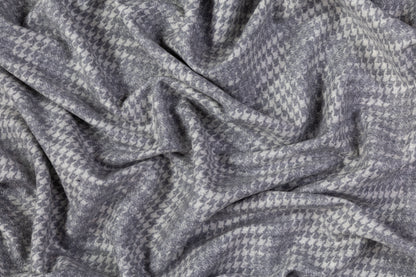Abstract Houndstooth Italian Wool Coating - Gray