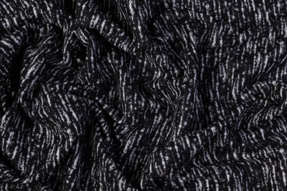 Double Faced Italian Wool Nylon Coating - Black / White