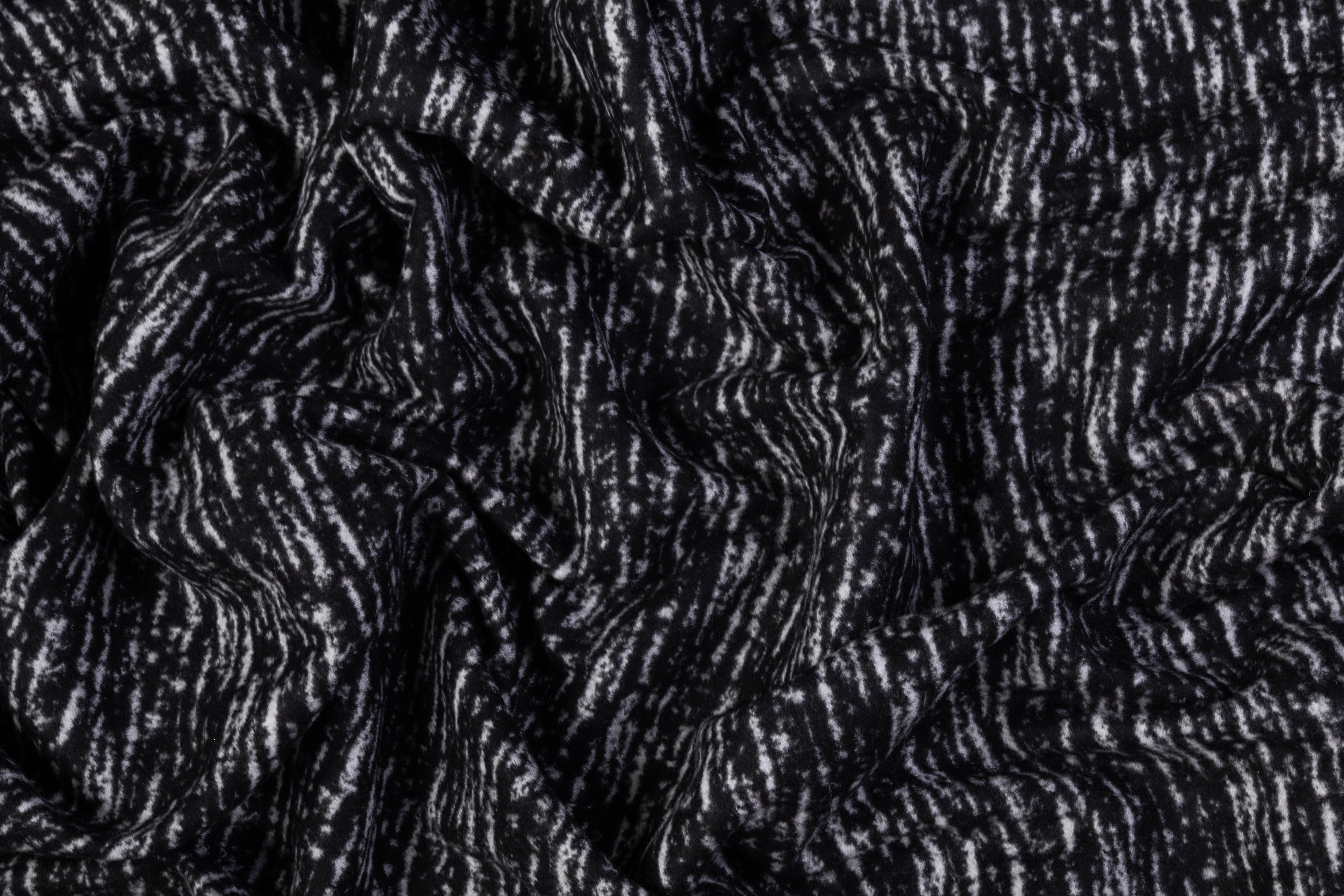 Double Faced Italian Wool Nylon Coating - Black / White