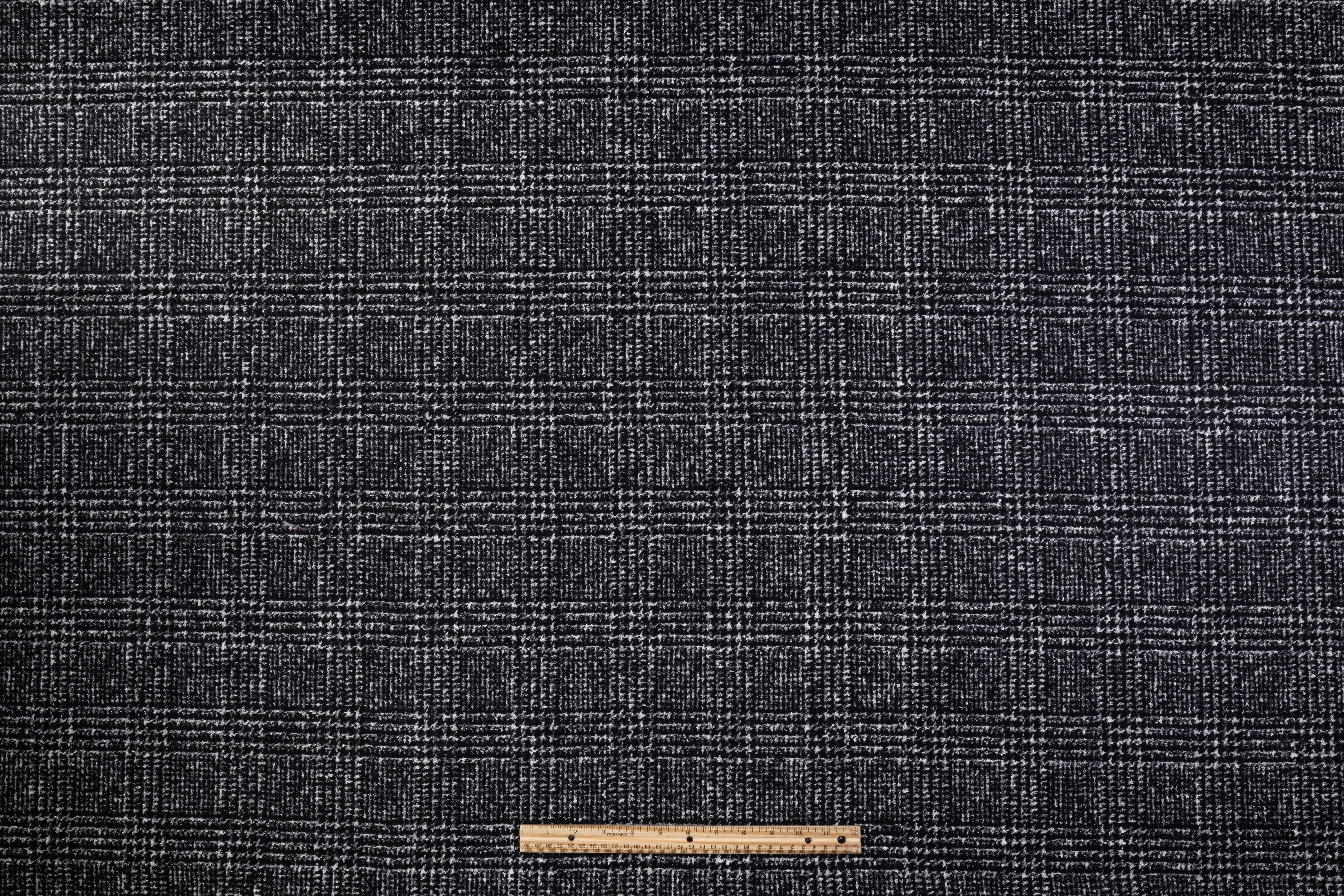 Glen Check Italian Wool Nylon Coating - Black / White