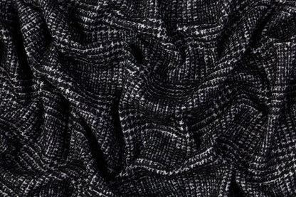Glen Check Italian Wool Nylon Coating - Black / White