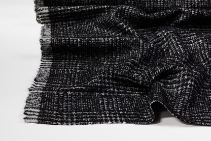 Glen Check Italian Wool Nylon Coating - Black / White
