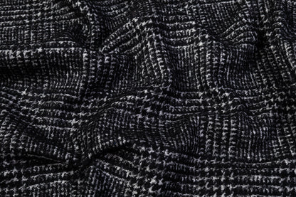 Glen Check Italian Wool Nylon Coating - Black / White