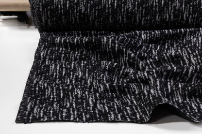 Double Faced Italian Wool Nylon Coating - Black / White