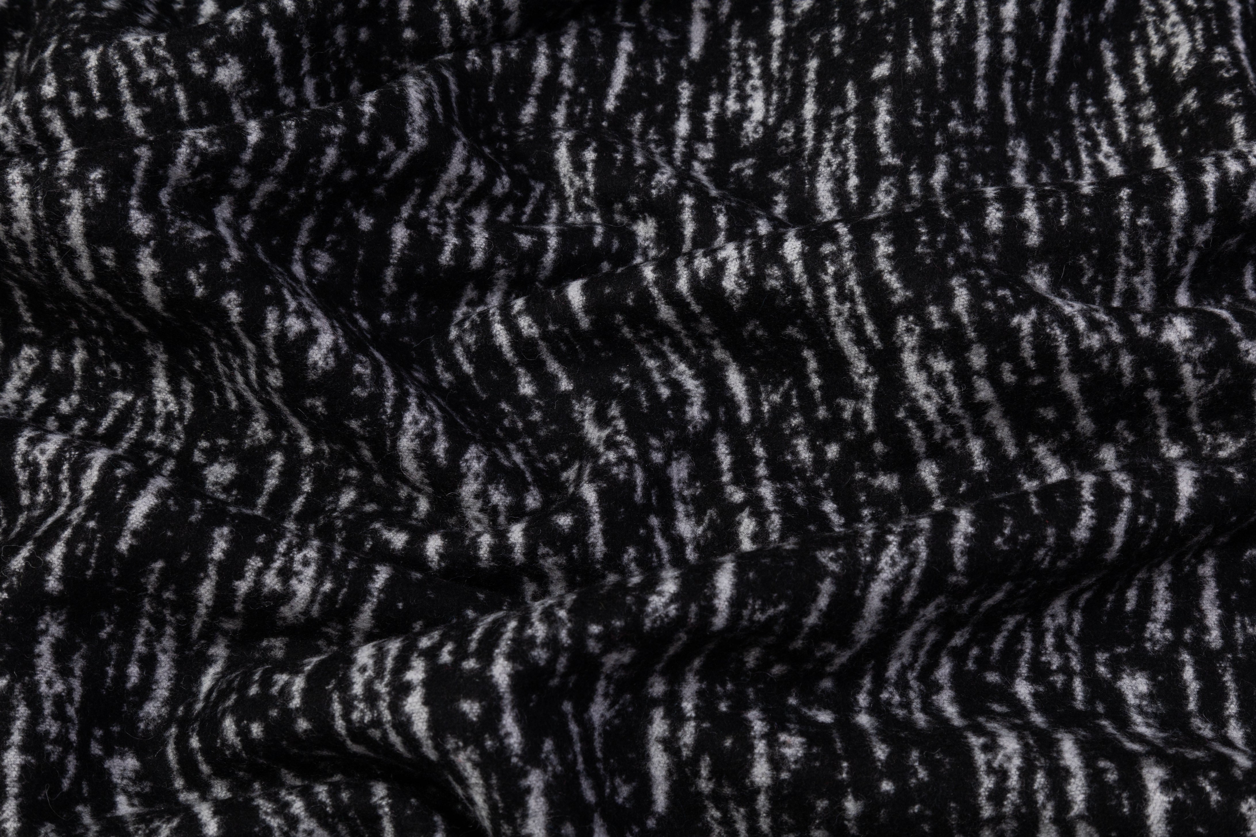Double Faced Italian Wool Nylon Coating - Black / White