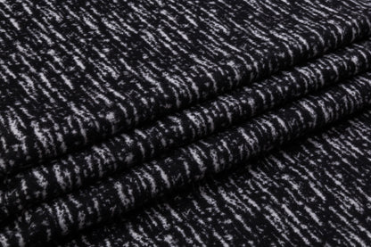 Double Faced Italian Wool Nylon Coating - Black / White