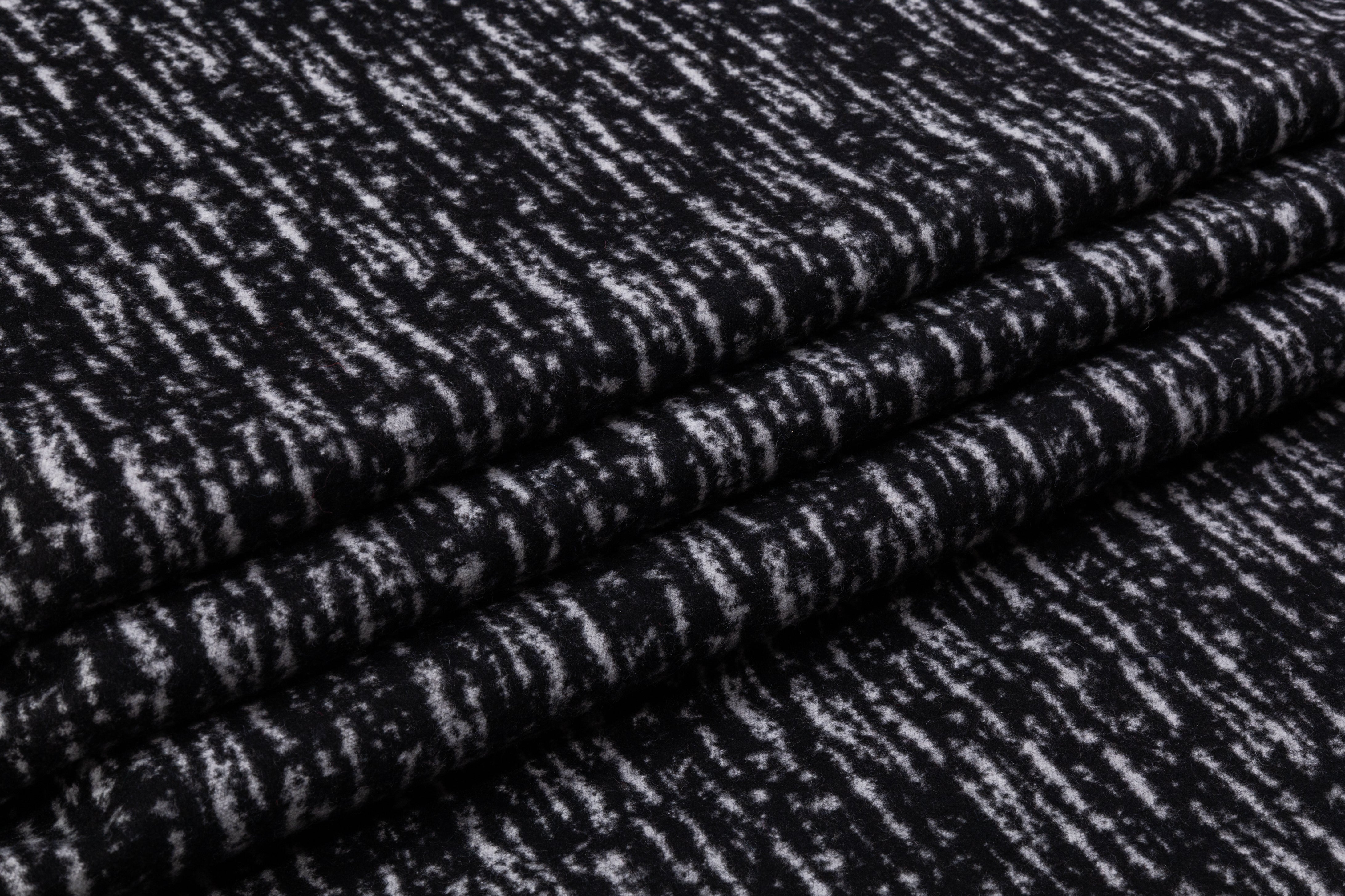 Double Faced Italian Wool Nylon Coating - Black / White