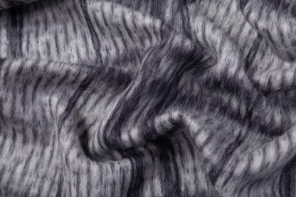 Checked Italian Alpaca Wool Coating - Gray / Purple
