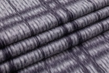 Checked Italian Alpaca Wool Coating - Gray / Purple