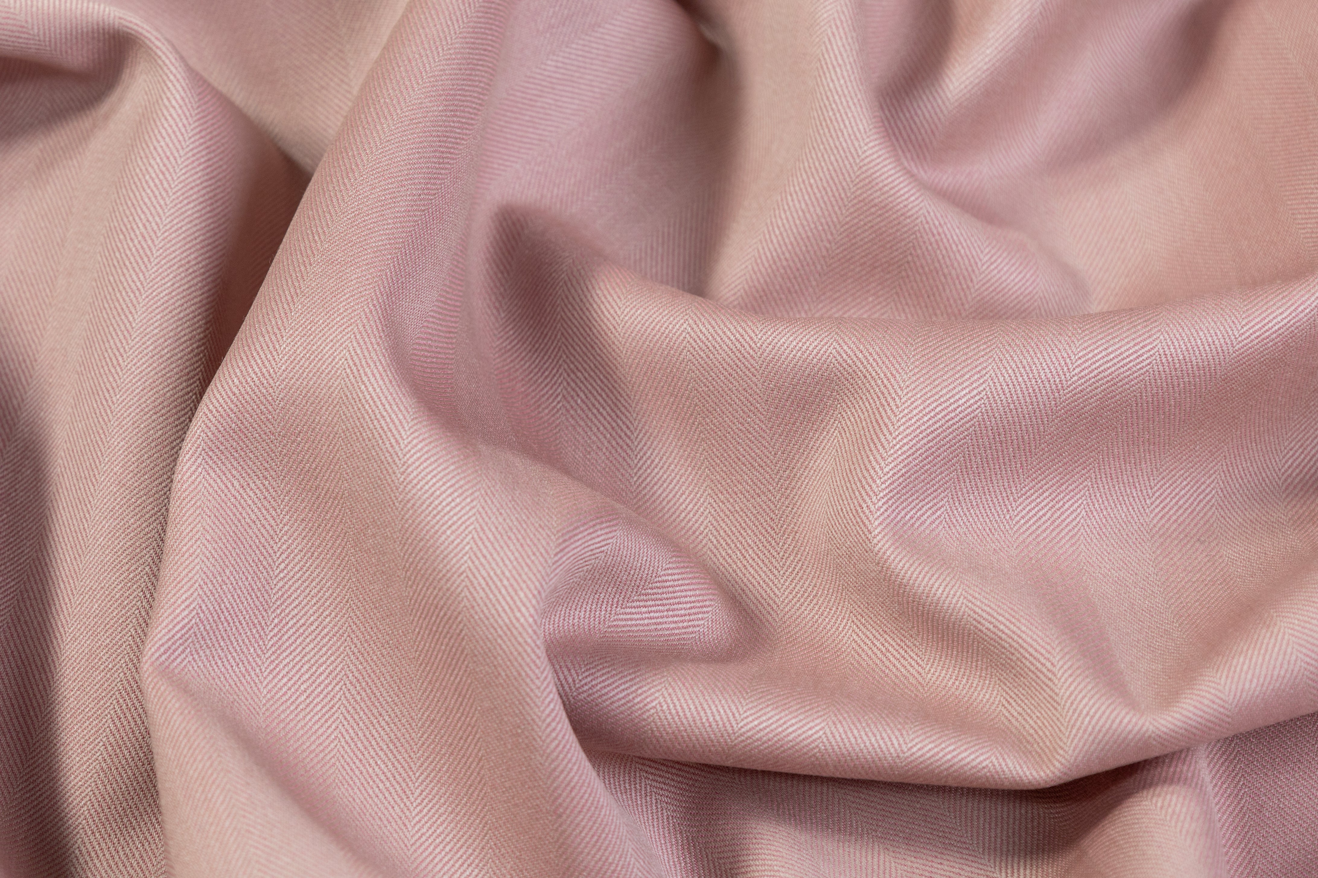 Two-Tone Herringbone Italian Wool Suiting - Blush Pink