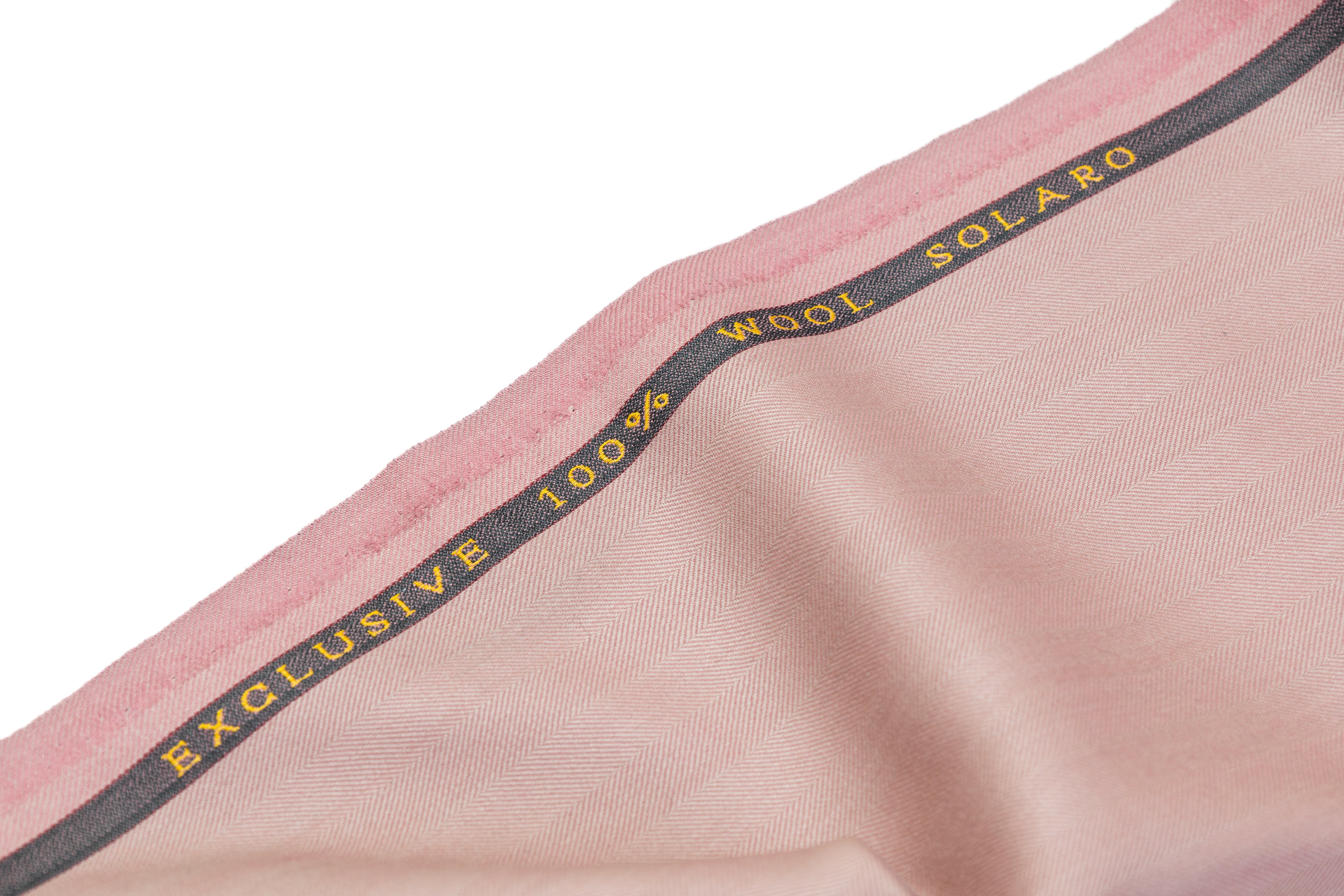 Two-Tone Herringbone Italian Wool Suiting - Blush Pink