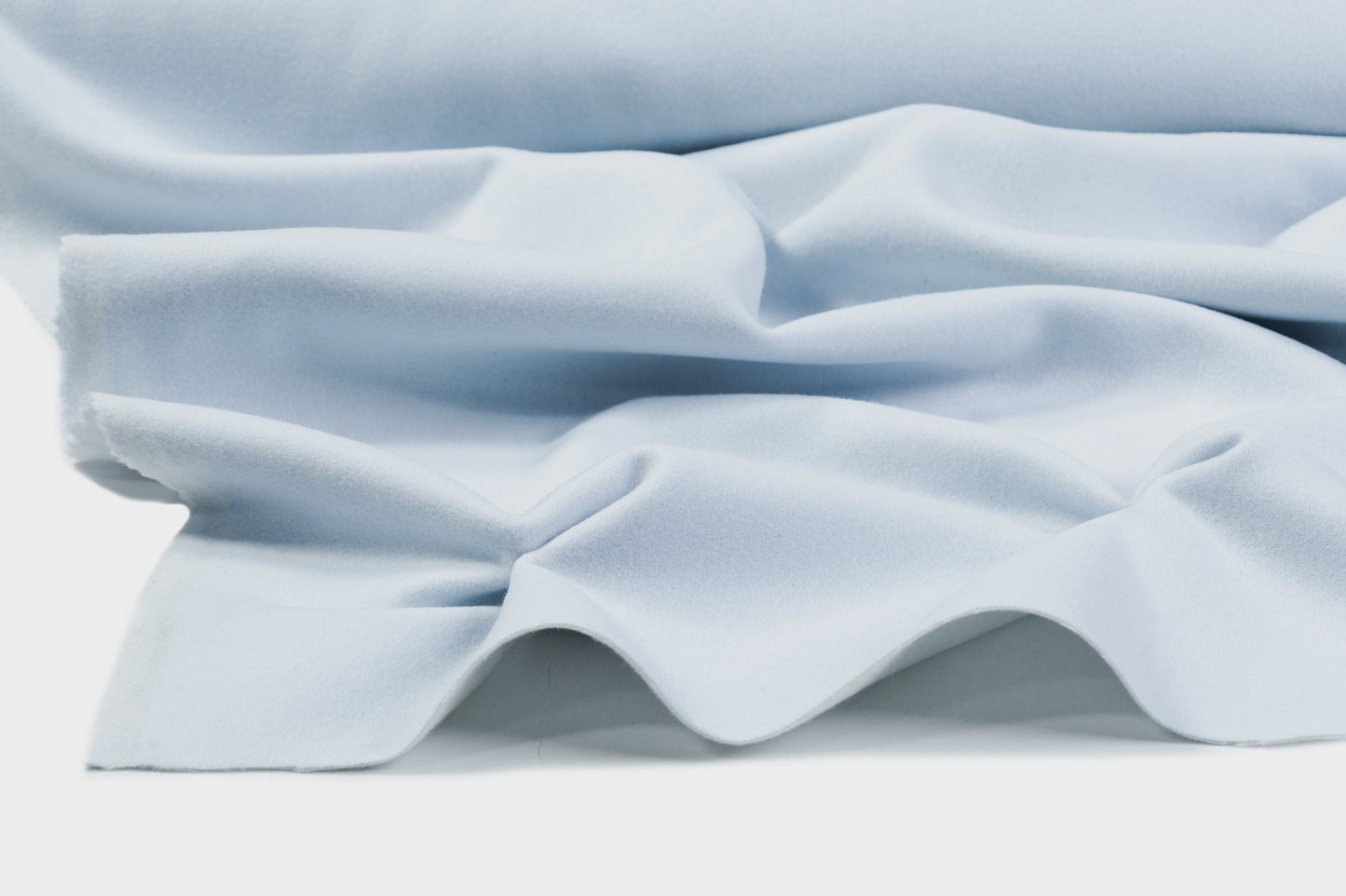 Piacenza - Double Faced Italian Wool Cashmere Coating - Baby Blue / White