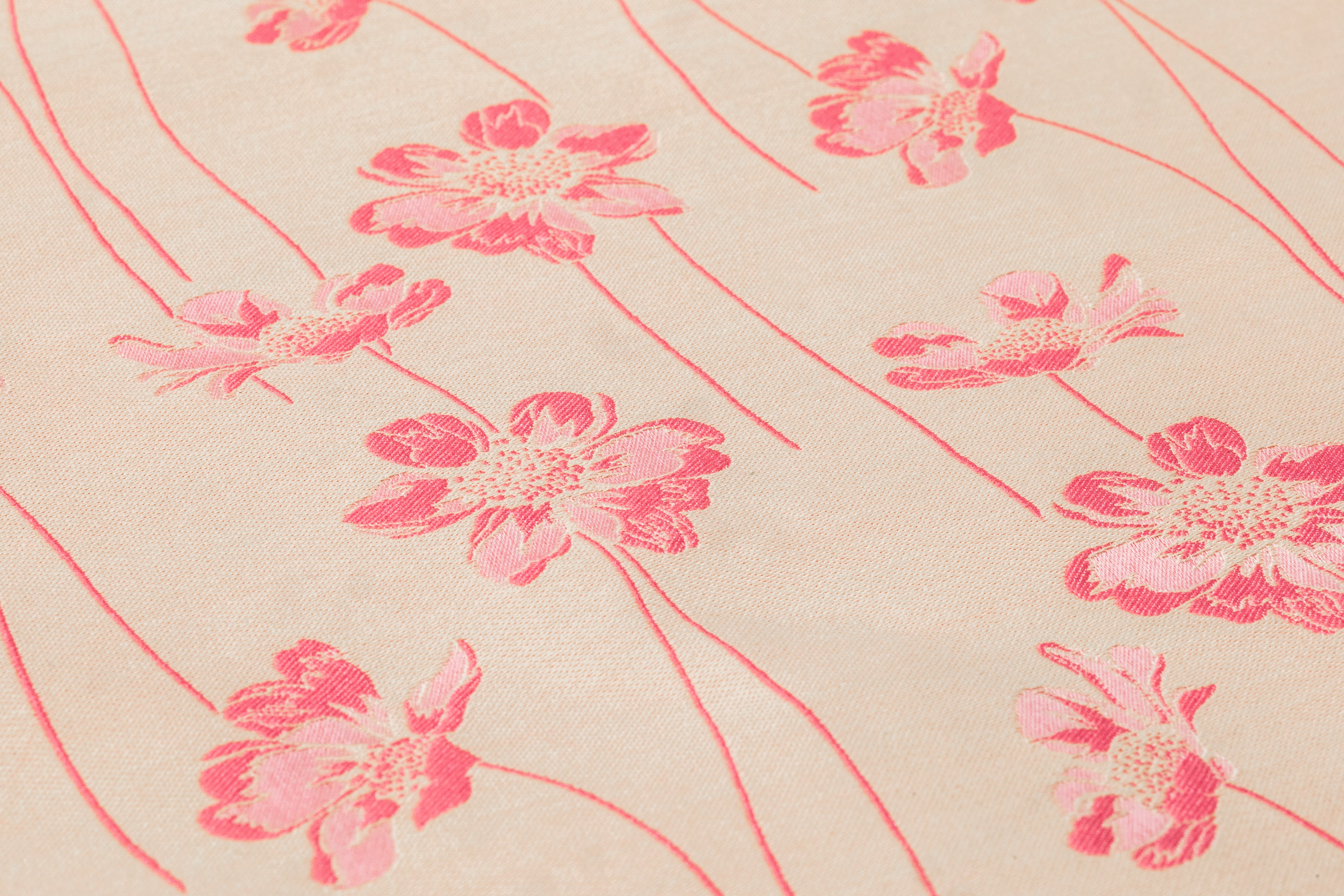 Ratti - Floral Italian Silk Blend Brocade - Pink / Beige