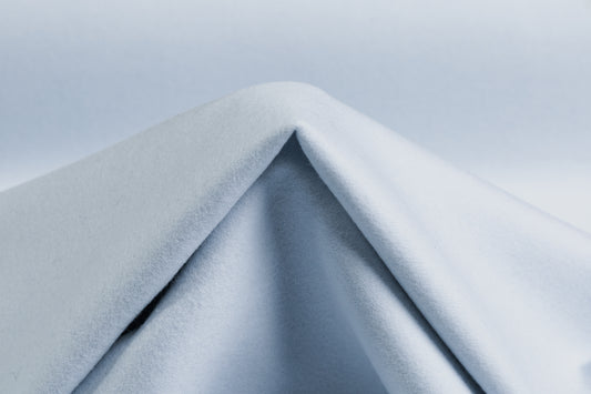 Piacenza - Double Faced Italian Wool Cashmere Coating - Baby Blue / White