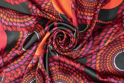 Silk Charmeuse - Burgundy / Fuchsia / Orange / Black