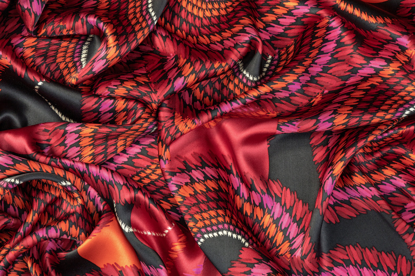 Silk Charmeuse - Burgundy / Fuchsia / Orange / Black