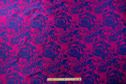 Floral Italian Brocade - Blue / Pink