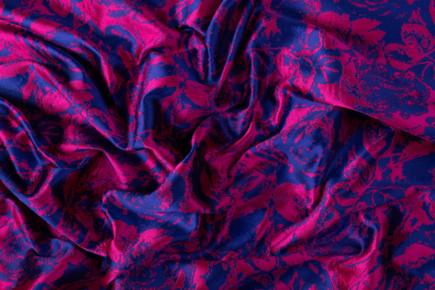 Floral Italian Brocade - Blue / Pink