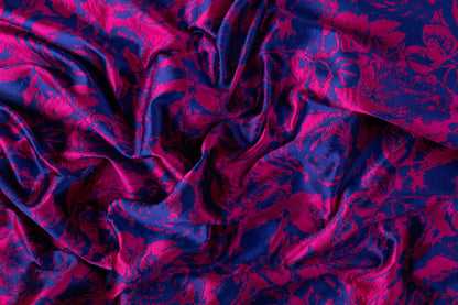 Floral Italian Brocade - Blue / Pink