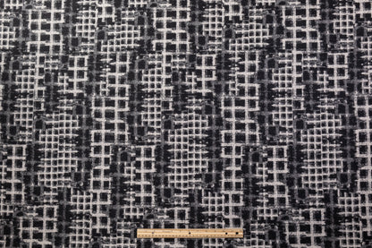 Abstract Italian Wool Coating - Gray / Black
