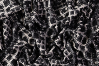 Abstract Italian Wool Coating - Gray / Black