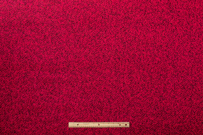 Two-Tone Italian Wool Blend Boucle Coating - Black / Magenta