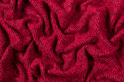 Two-Tone Italian Wool Blend Boucle Coating - Black / Magenta