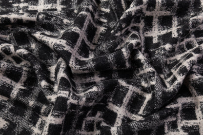 Abstract Italian Wool Coating - Gray / Black