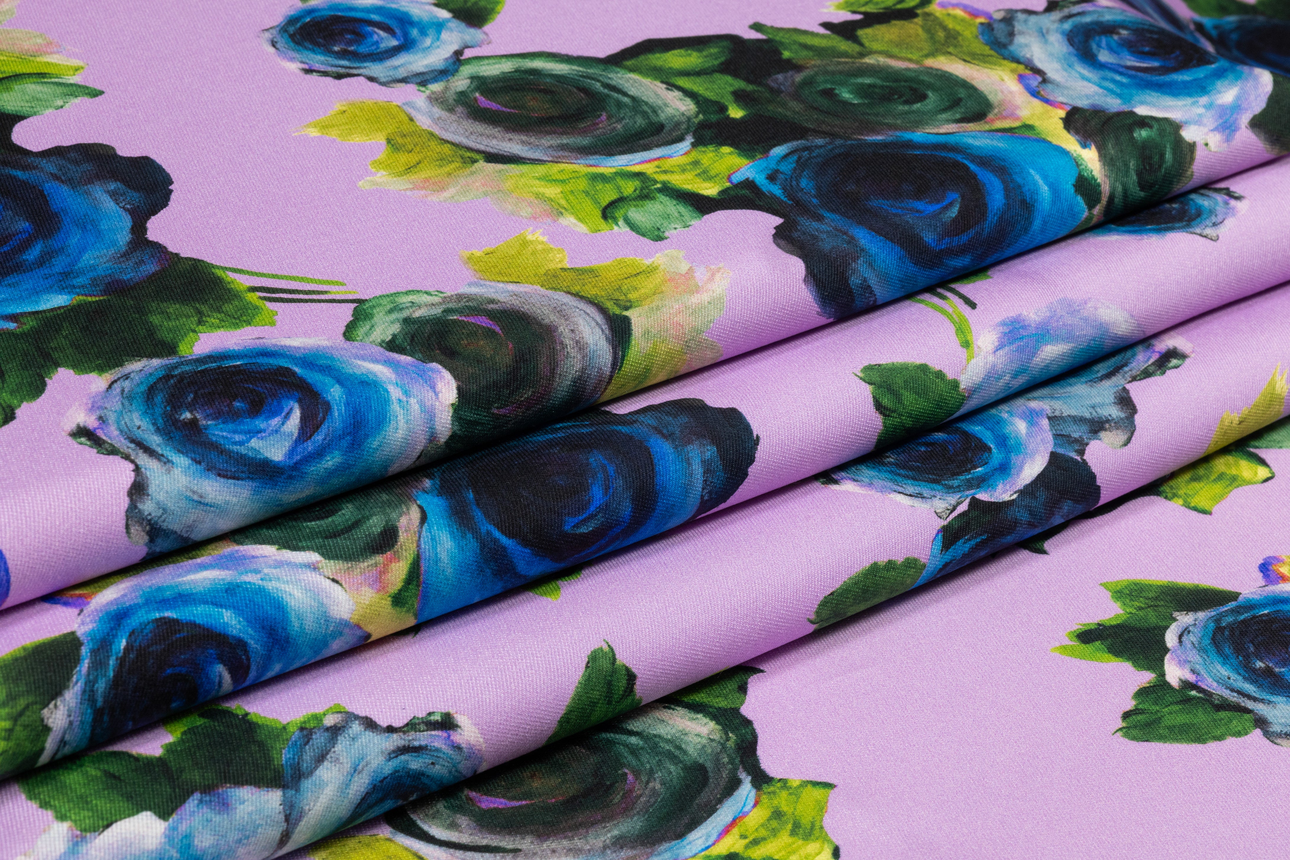 Emanuel Ungaro - Floral Printed Silk and Wool Mikado - Lavender