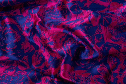 Floral Italian Brocade - Blue / Pink