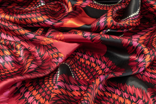 Silk Charmeuse - Burgundy / Fuchsia / Orange / Black