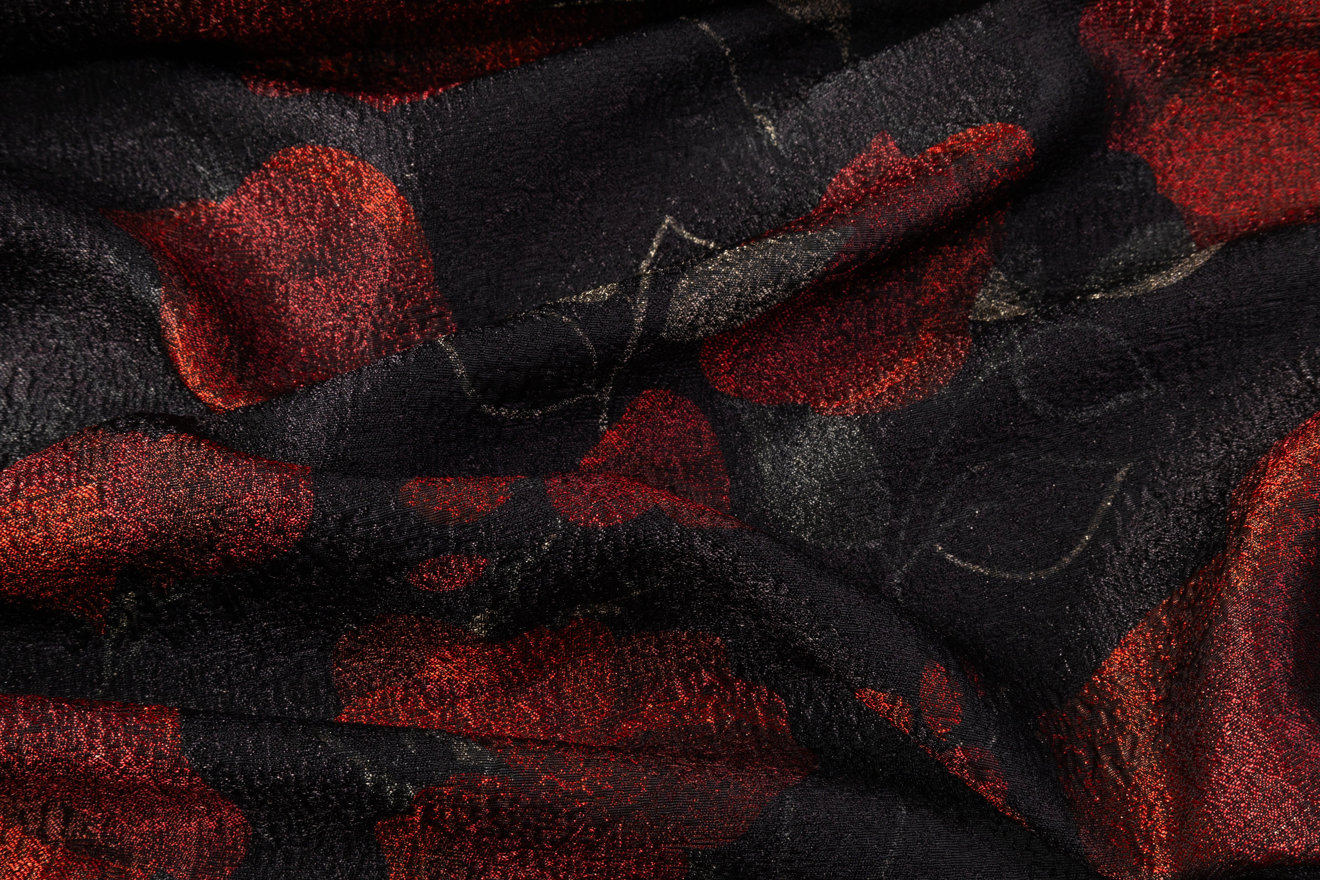 Marni - Printed Italian Textured Brocade - Black / Red