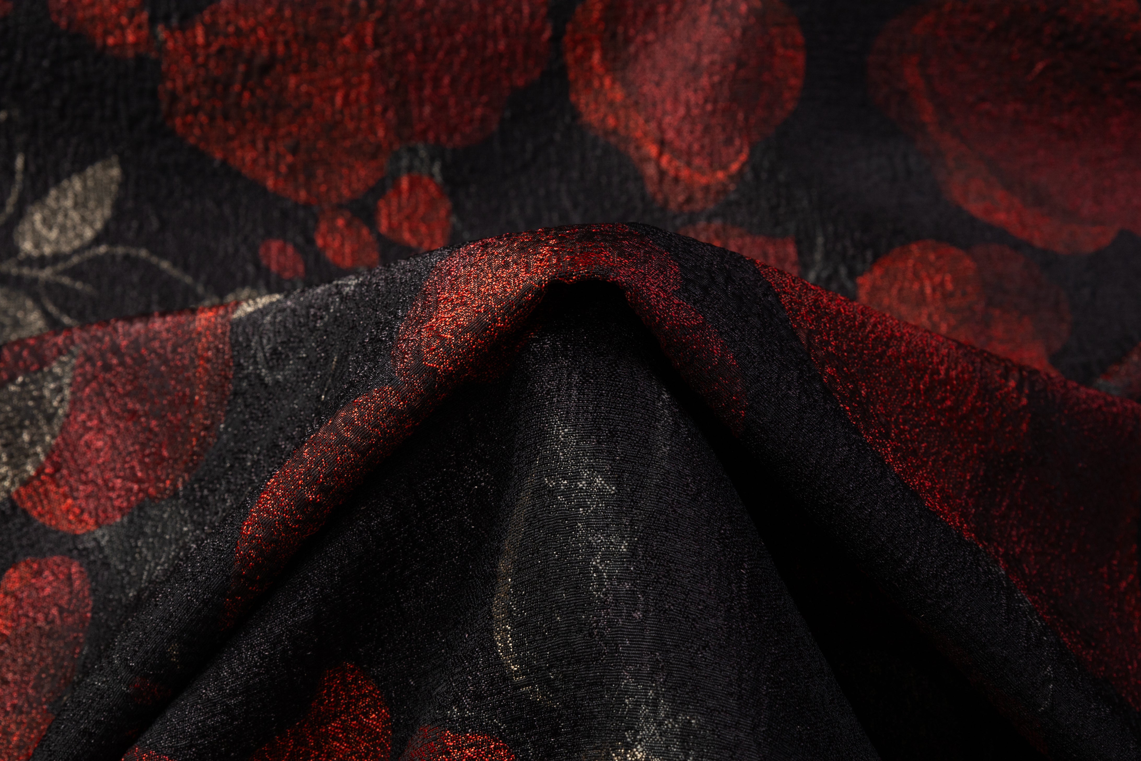 Marni - Printed Italian Textured Brocade - Black / Red