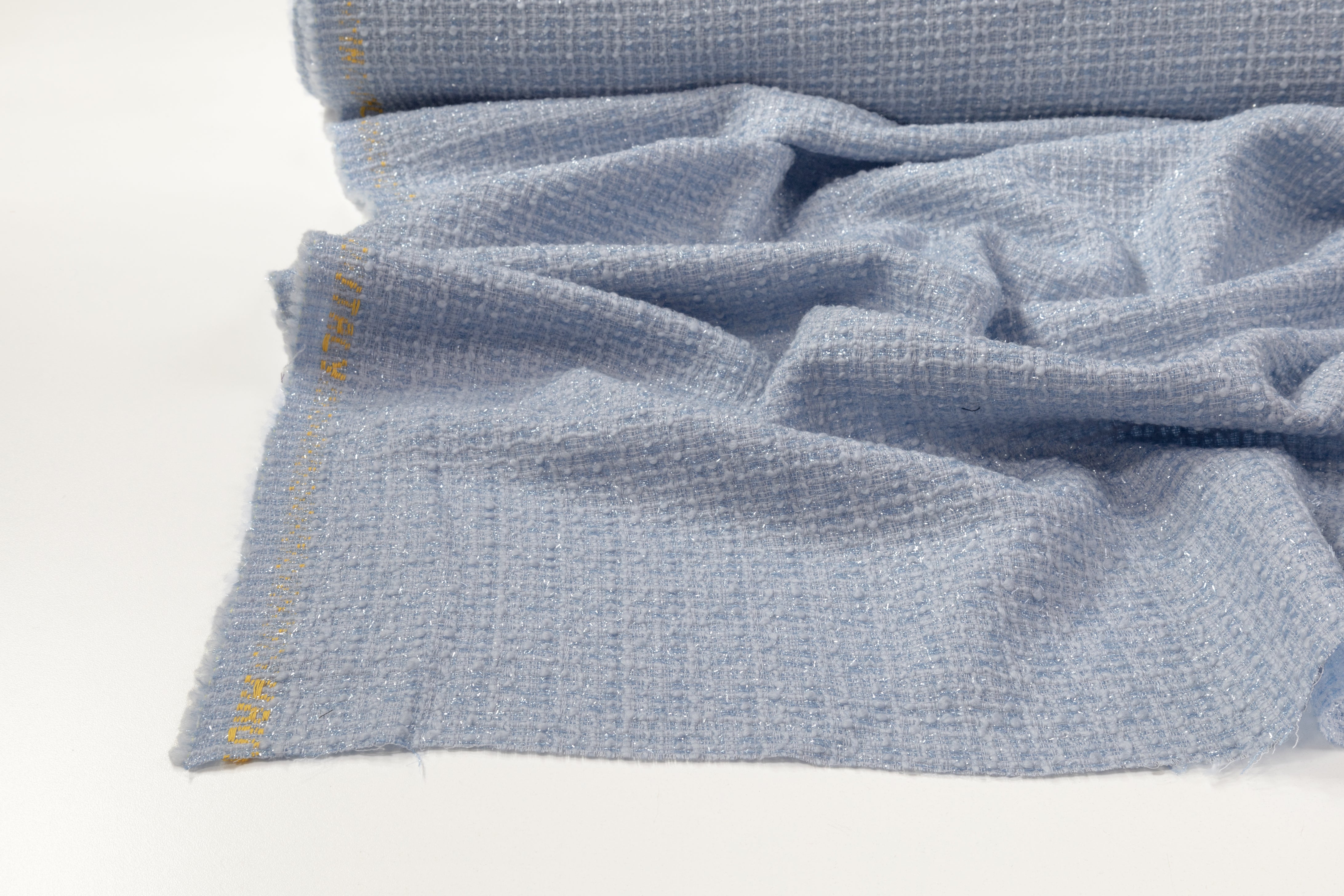 Metallic Italian Wool Boucle - Baby Blue