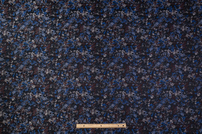 Abstract Italian Brocade - Blue / Burgundy / Gray