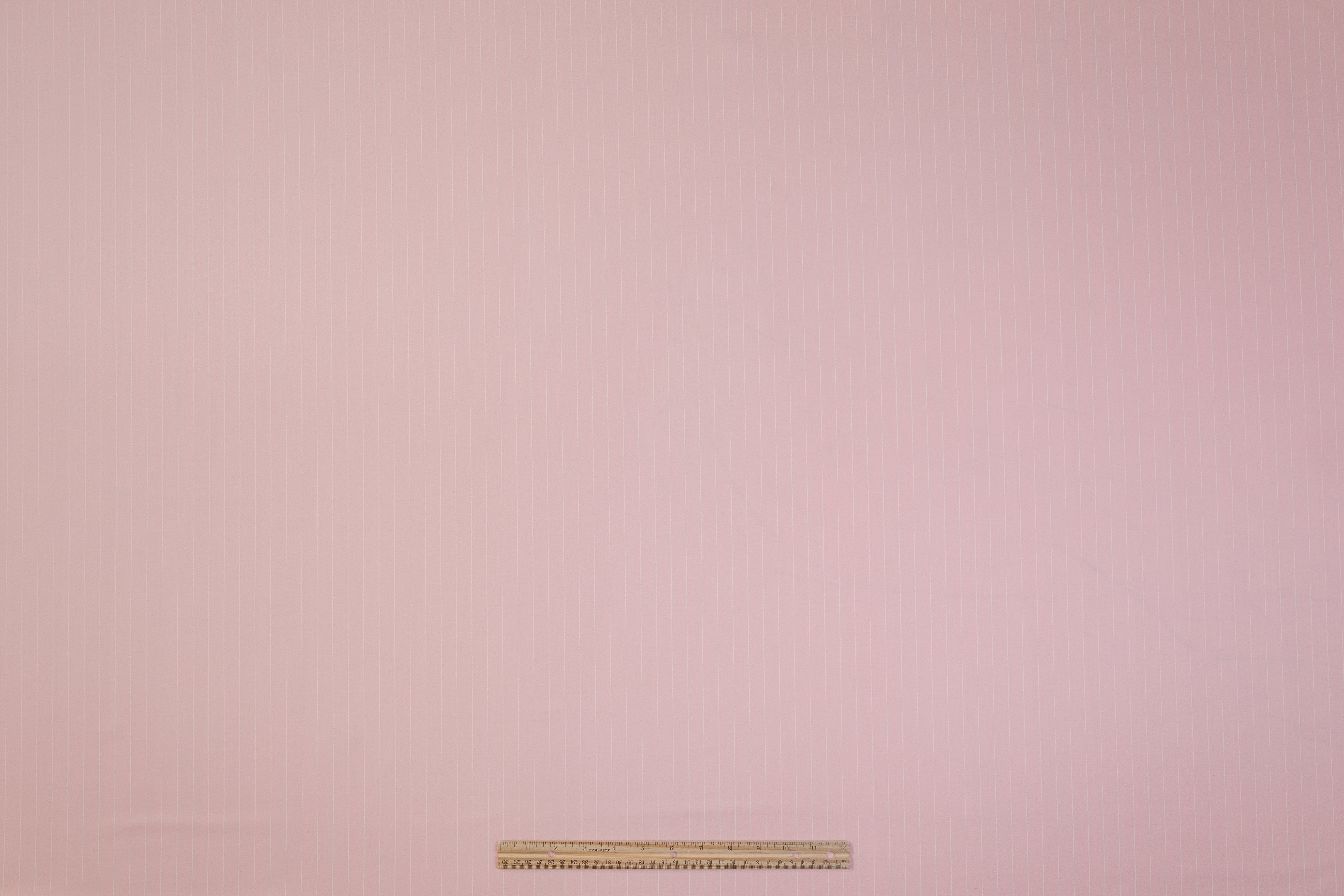 Pin Striped Italian Satin Faille Wool Suiting - Pink / White