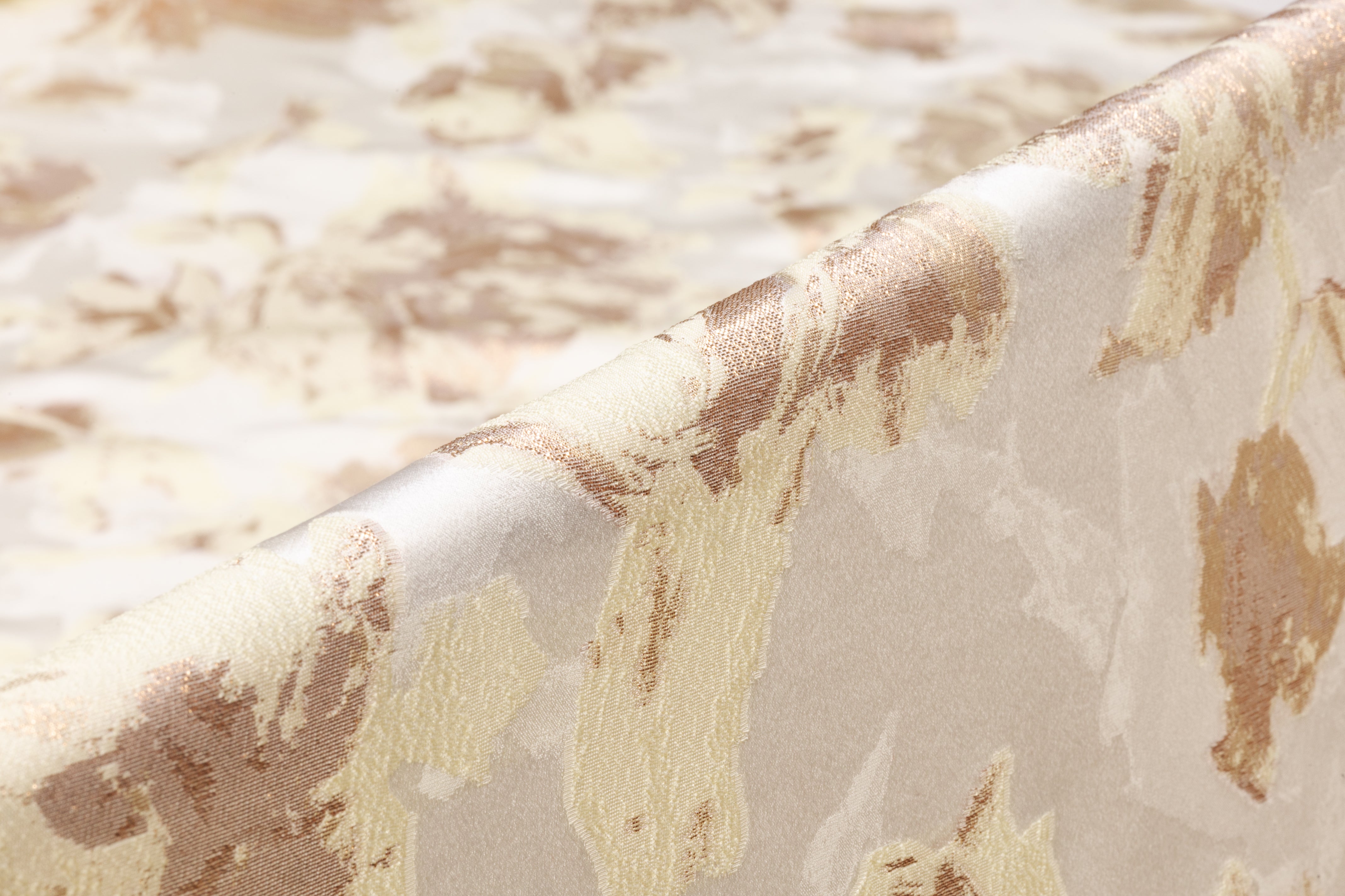 Floral Metallic Italian Silk Jacquard - Ivory / Champagne Gold