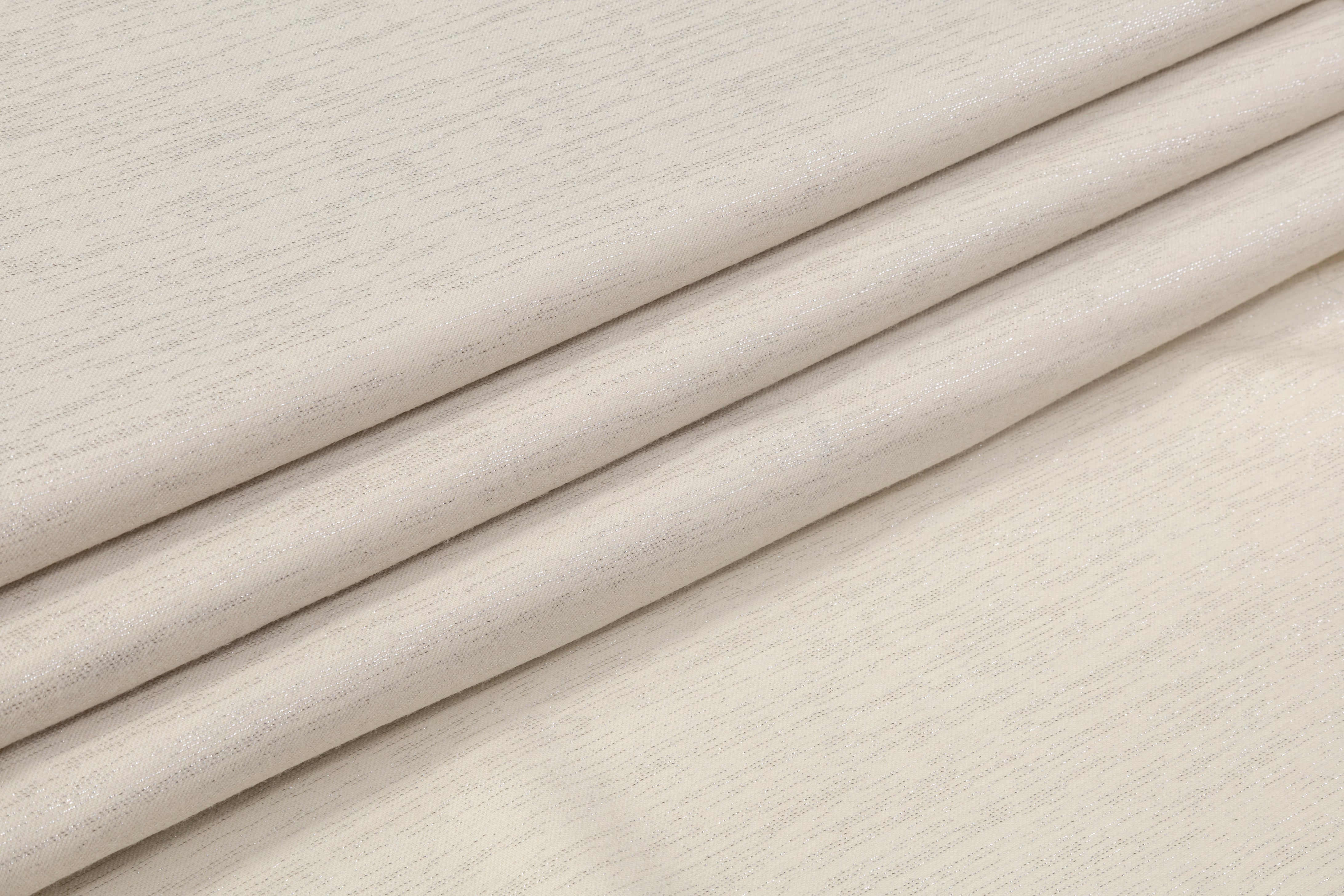 Metallic Italian Wool Flannel Suiting - Cream