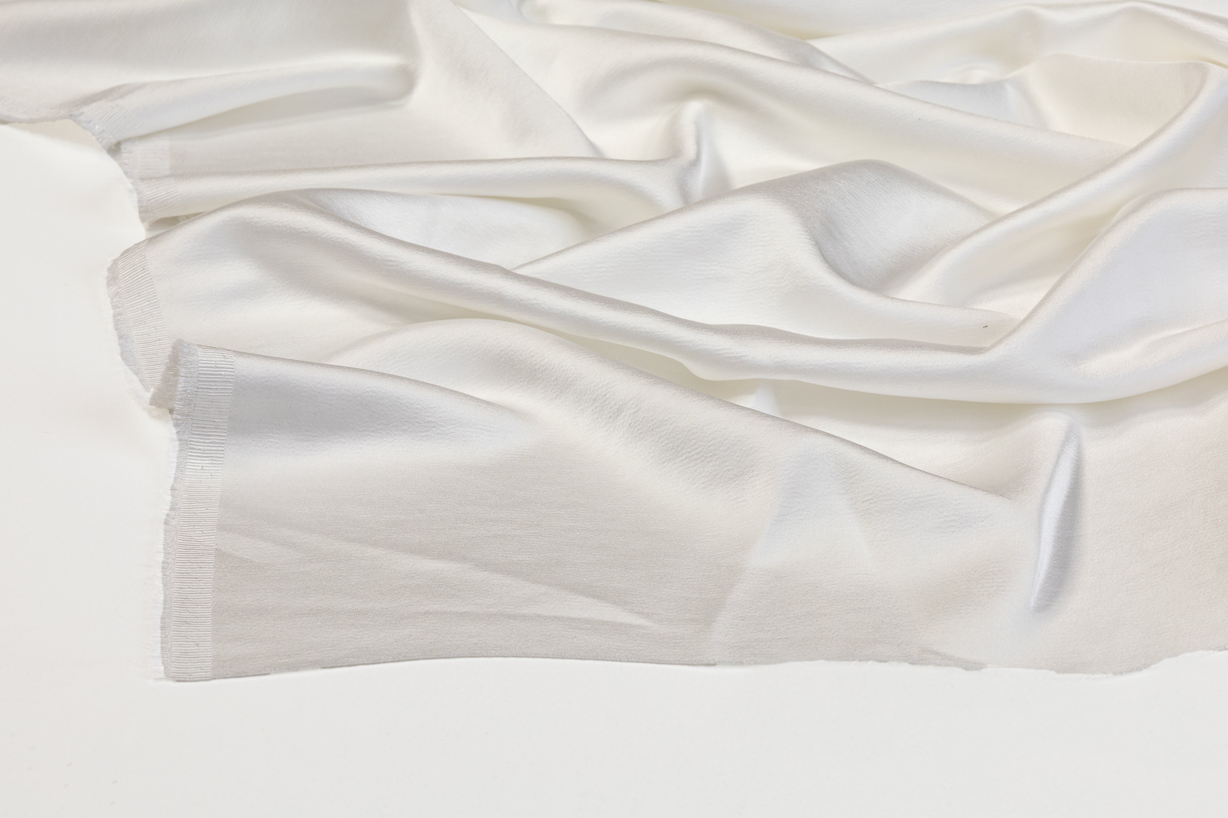Heavy Viscose Acetate Italian Charmeuse - Winter White
