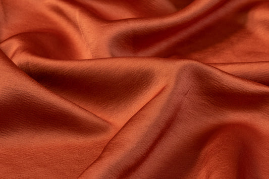 Heavy Viscose Acetate Italian Charmeuse - Burned Orange