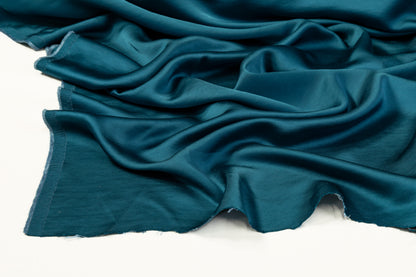 Heavy Viscose Acetate Italian Charmeuse - Teal Blue