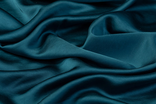 Heavy Viscose Acetate Italian Charmeuse - Teal Blue