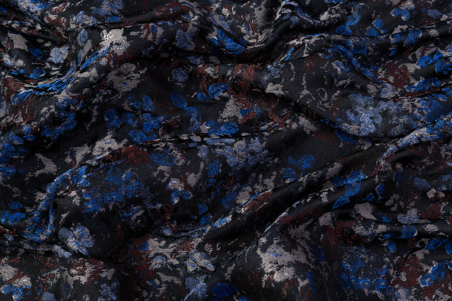 Abstract Italian Brocade - Blue / Burgundy / Gray