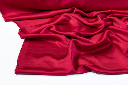 Heavy Viscose Acetate Italian Charmeuse - Lipstick Red