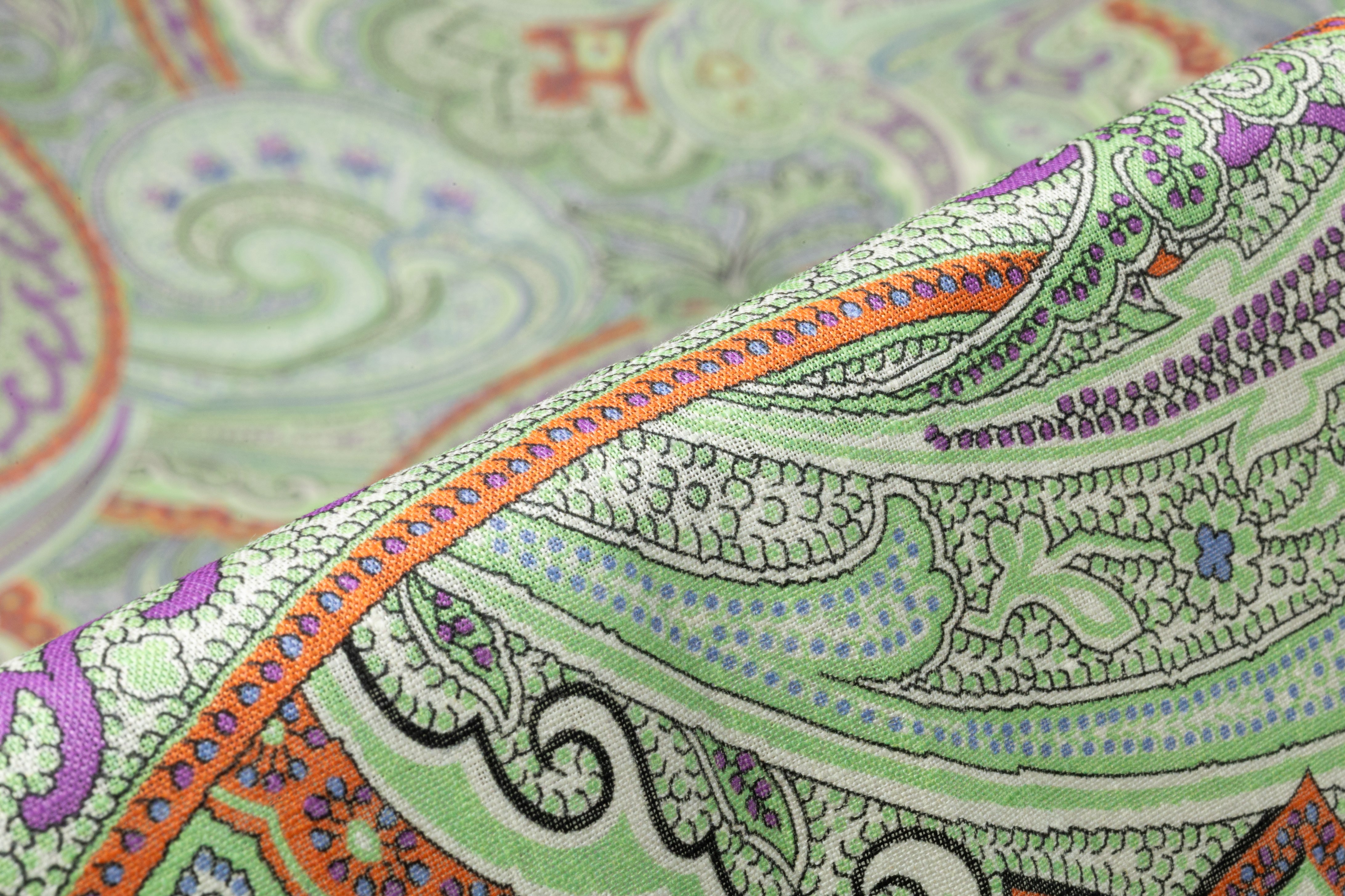 Paisley Italian Linen - Green