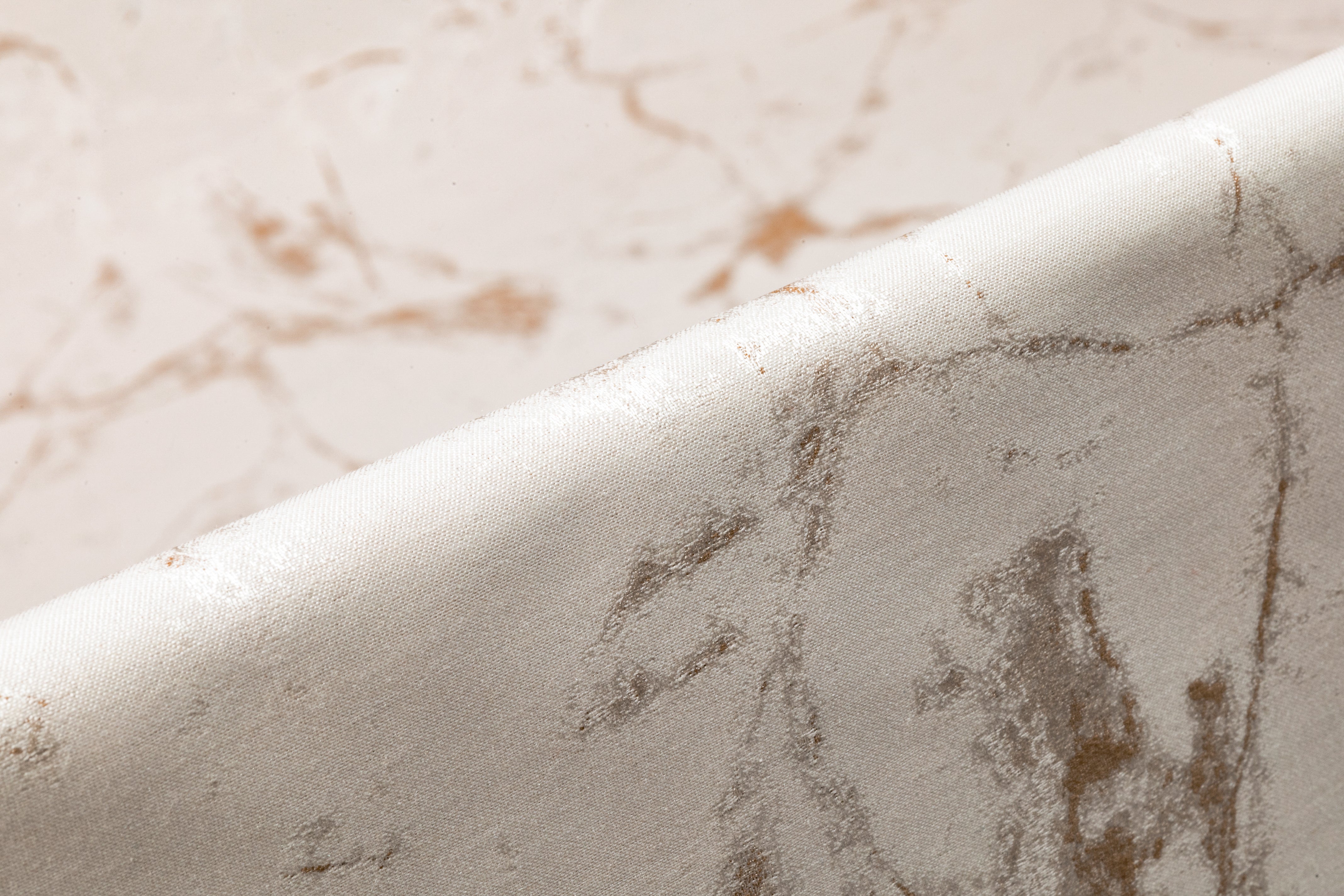 Abstract Italian Silk and Wool Jacquard Suiting - Bone / Taupe